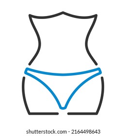 Icon Of Slim Waist. Editable Bold Outline With Color Fill Design. Vector Illustration.