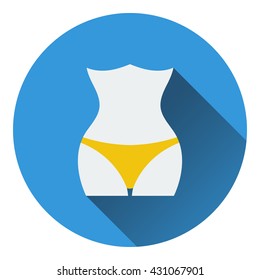 Icon of Slim waist . Flat design. Vector illustration.