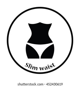 Icon of Slim waist . Thin circle design. Vector illustration.