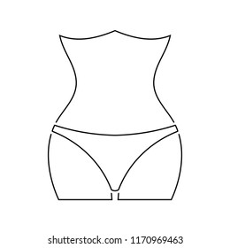 Icon of Slim waist . Thin line design. Vector illustration.