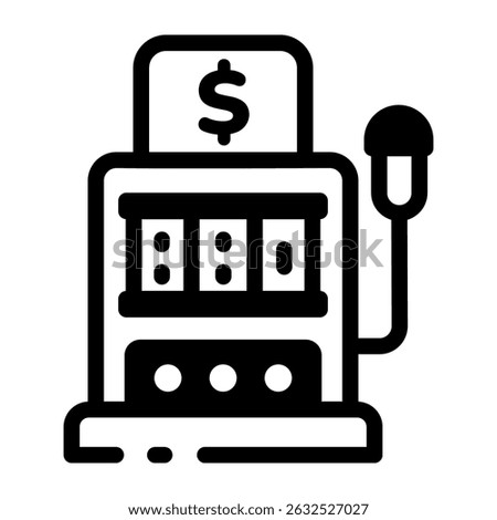 An icon of slot machine designed in line style
