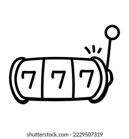 An icon of slot machine doodle vector 