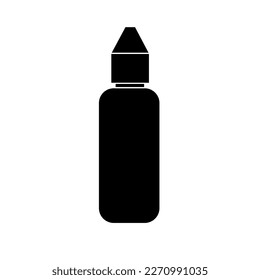 Icono de una pequeña botella negra. Vector aislado. Conciencia y simplicidad.