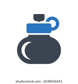 Icon of a small bottle with a blue cap.