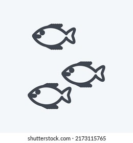 Icon Small Fish. suitable for Sea symbol. line style. simple design editable. design template vector. simple symbol illustration