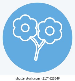 Icon Small flowers. suitable for garden symbol. blue eyes style. simple design editable. design template vector. simple symbol illustration