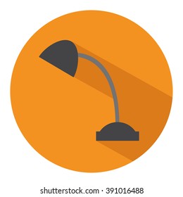 Icon of a small lamp in flat style. Vector illustration. Office concept.