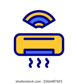 Icon Smart AC  Air Conditioner  Internet thing  wireless  Wi  Fi  signal  vector illustration  editable file
