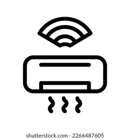 Icon Smart AC  Air Conditioner  Internet thing  wireless  Wi  Fi  signal  vector illustration  editable file