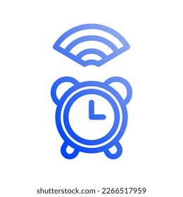 Icono reloj de alarma inteligente, Internet de las cosas, inalámbrico, Wi-Fi, señal. ilustración vectorial. archivo editable