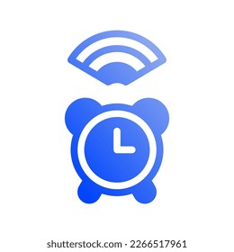 Icono reloj de alarma inteligente, Internet de las cosas, inalámbrico, Wi-Fi, señal. ilustración vectorial. archivo editable