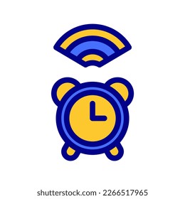 Icono reloj de alarma inteligente, Internet de las cosas, inalámbrico, Wi-Fi, señal. ilustración vectorial. archivo editable