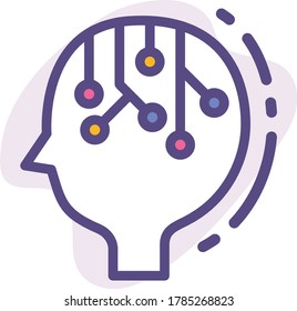 icono diseño inteligente de cerebro pensar negocio de lluvia de ideas