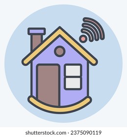 Icon Smart Building. related to Icon Building symbol. color mate style. simple design editable. simple illustration