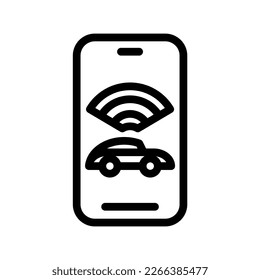 Icon Smart car, Internet of thing, wireless, Wi-Fi, signal. vector illustration. editable file
