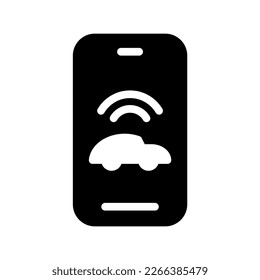 Icon Smart Auto, Internet der Dinge, Wireless, Wi-Fi, Signal. Vektorgrafik. bearbeitbare Datei