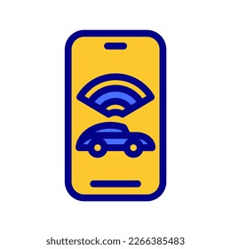 Icon Smart Auto, Internet der Dinge, Wireless, Wi-Fi, Signal. Vektorgrafik. bearbeitbare Datei