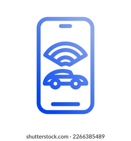 Icon Smart Auto, Internet der Dinge, Wireless, Wi-Fi, Signal. Vektorgrafik. bearbeitbare Datei