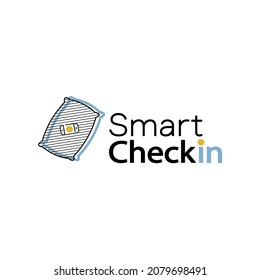 Icon Smart check-in logotype symbol that can be customized so you can add your Company or brand name, slogan, or any other message that you want to include with this creative and beautiful icon.
