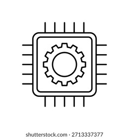 Icono de un chip inteligente, aislado contra un fondo limpio.