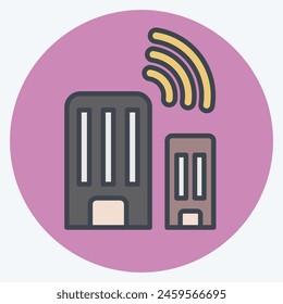 Icon Smart City. related to Smart City symbol. color mate style. simple design illustration