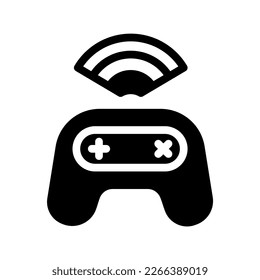 Icon Smart Console, juego, juego de consola, Internet de cosas, inalámbrico, Wi-Fi, señal. ilustración vectorial. archivo editable