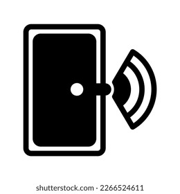 Icon Smart door, Internet of thing, wireless, Wi-Fi, signal. vector illustration. editable file