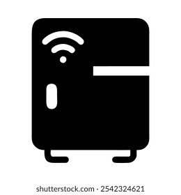 Icon of a smart fridge representing modern technology in kitchen appliances.