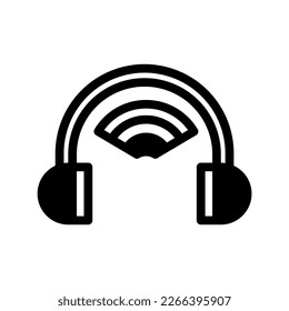 Icono Auriculares inteligentes, auriculares inalámbricos, Internet de cosas, inalámbrico, Wi-Fi, señal. ilustración vectorial. archivo editable