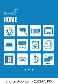 Icon smart home, Home automation or domotics, A part of the internet of things (IoT) - illustration