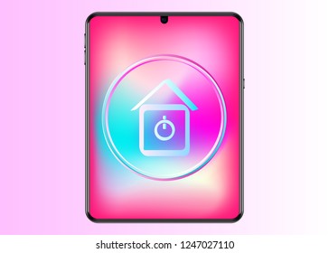 Icon Smart Home on New Tablet with Beautiful Design, Frameless Screen Vector EPS 10