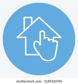 Icon Smart Home. geeignet für Bildungs-Symbol. Blauer Augenstil. einfaches Design bearbeitbar. Designvorlage, Vektor. einfache Abbildung