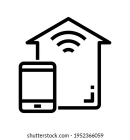 Icon Smart House With Style Outline 