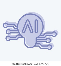 Icon Smart Ideas. related to Artificial Intelligence symbol. two tone style