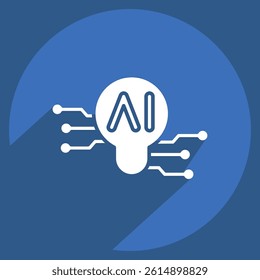 Icon Smart Ideas. related to Artificial Intelligence symbol. long shadow style