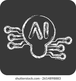 Icon Smart Ideas. related to Artificial Intelligence symbol. chalk Style