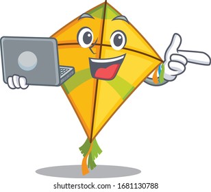An icon of smart kite working with laptop