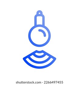 Icon Smart Lamp, Bulb Wireless Internet of thing, wireless, Wi-Fi, signal. vector illustration. editable file