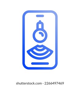 Icon Smart Lamp, Bulb Wireless Internet of thing, wireless, Wi-Fi, signal. vector illustration. editable file