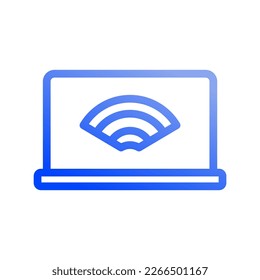 Icono portátil inteligente, Internet de las cosas, inalámbrico, Wi-Fi, señal. ilustración vectorial. archivo editable