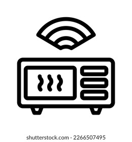 Icon Smart Microwave, e wallet, Internet of thing, wireless, Wi-Fi, signal. vector illustration. editable file