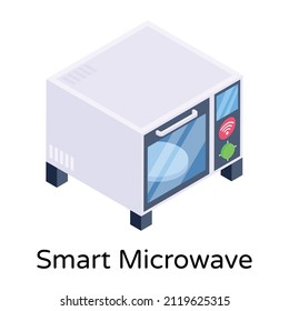 Icon of smart microwave in isometric vector 

