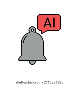Ícone um Notificador inteligente, isolado em um plano de fundo limpo.