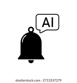 Icono de un notificador inteligente, aislado contra un fondo limpio.