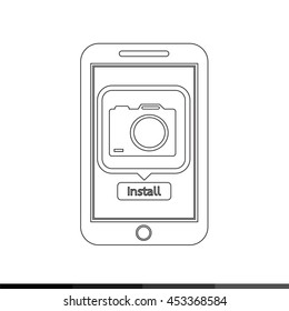 icon of smart phone mobile camera photo application illustration design