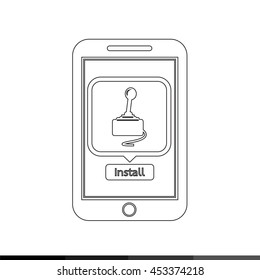 icon of smart phone mobile game application illustration design