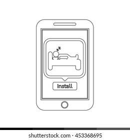 icon of smart phone mobile hotel application illustration design
