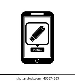 icon of smart phone mobile information application illustration design