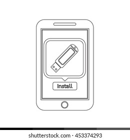 icon of smart phone mobile information application illustration design