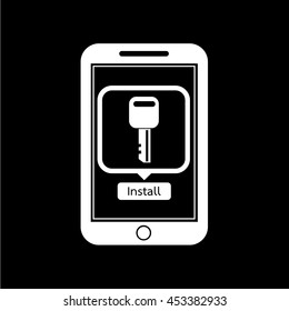 icon of smart phone mobile key application illustration design